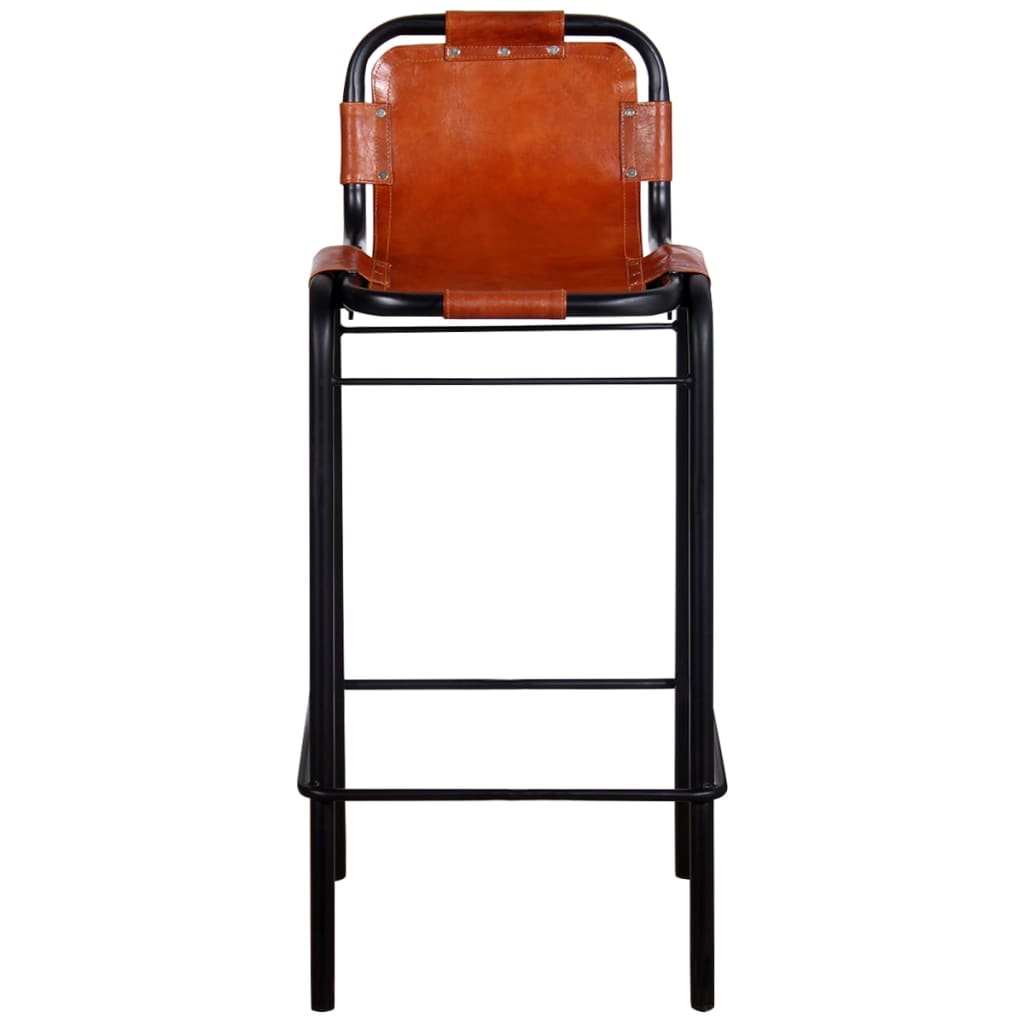 vidaXL Barové stoličky 2 ks, pravá koža
