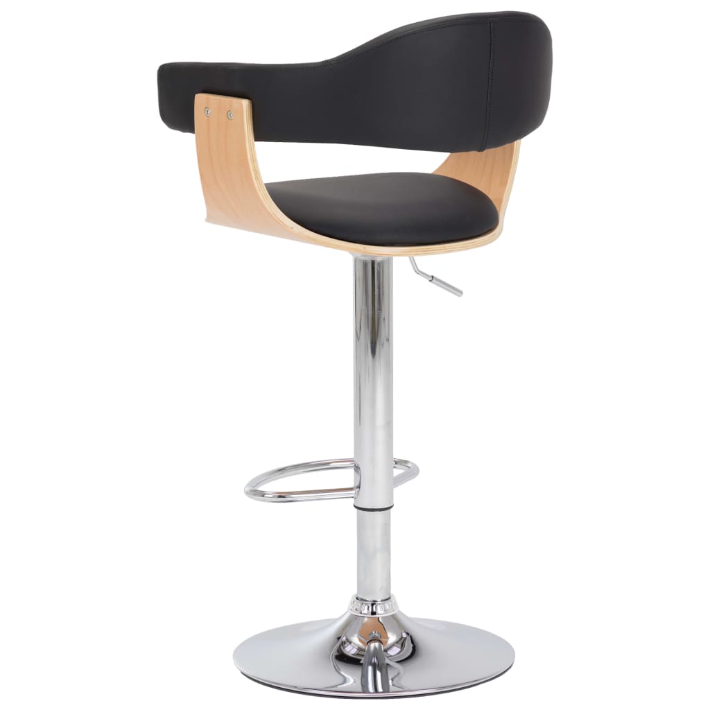 vidaXL Barové stoličky 2 ks čierne ohýbané drevo a umelá koža