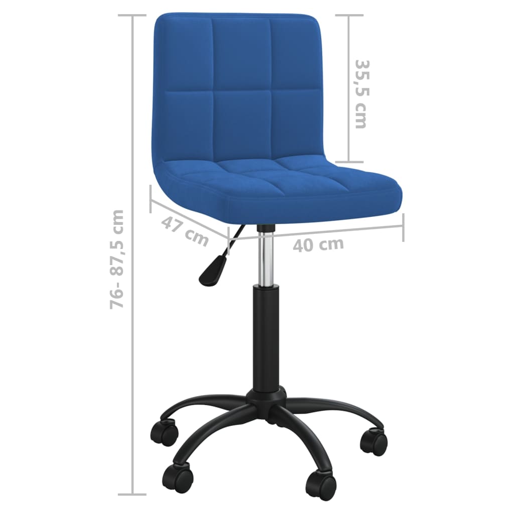 vidaXL Otočné jedálenské stoličky 2 ks modré zamatové