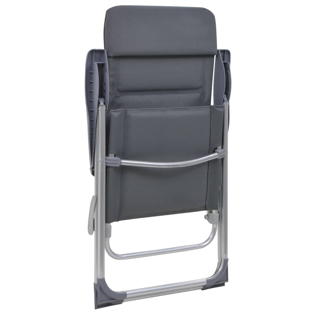 vidaXL Kempingové stoličky 2 ks sivé 58x69x111 cm hliníkové
