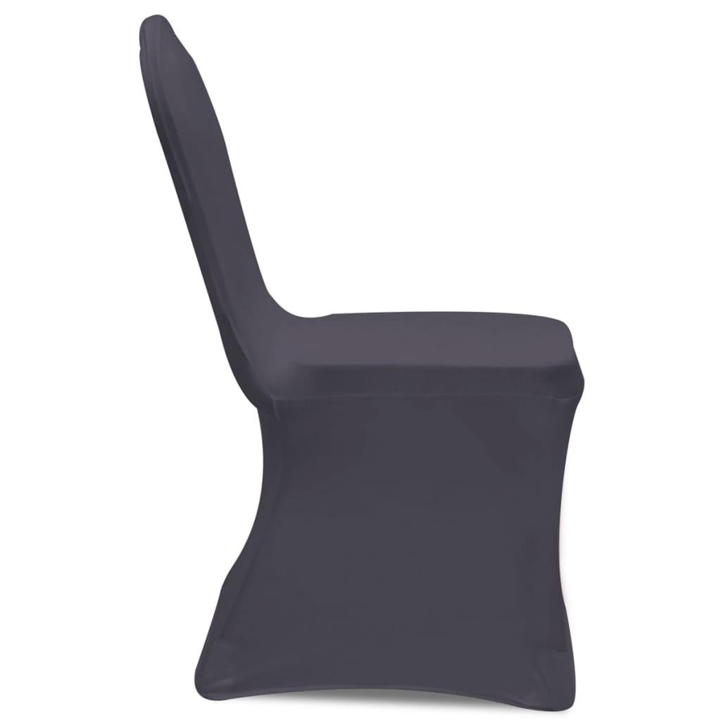 vidaXL Naťahovací poťah na stoličku, 6 ks, antracitový