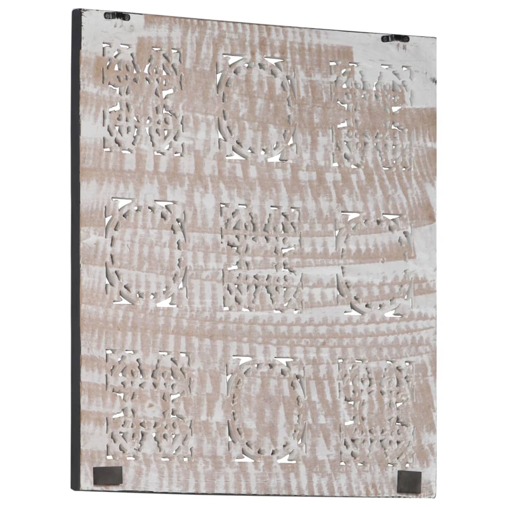 vidaXL Ručne vyrezávaný nástenný panel MDF 60x60x1,5 cm čierny a biely