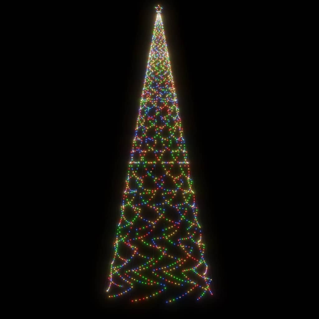 vidaXL Vianočný stromček s hrotom 3000 rôznofarebných LED 800 cm
