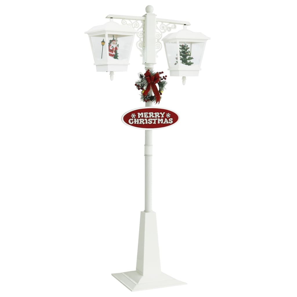 vidaXL Vianočná pouličná lampa so Santom bielo-červená 81x40x188cm PVC