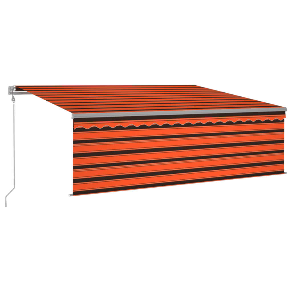 vidaXL Automatická markíza tienidlo&LED&senzor vetra oranžovo-hnedá
