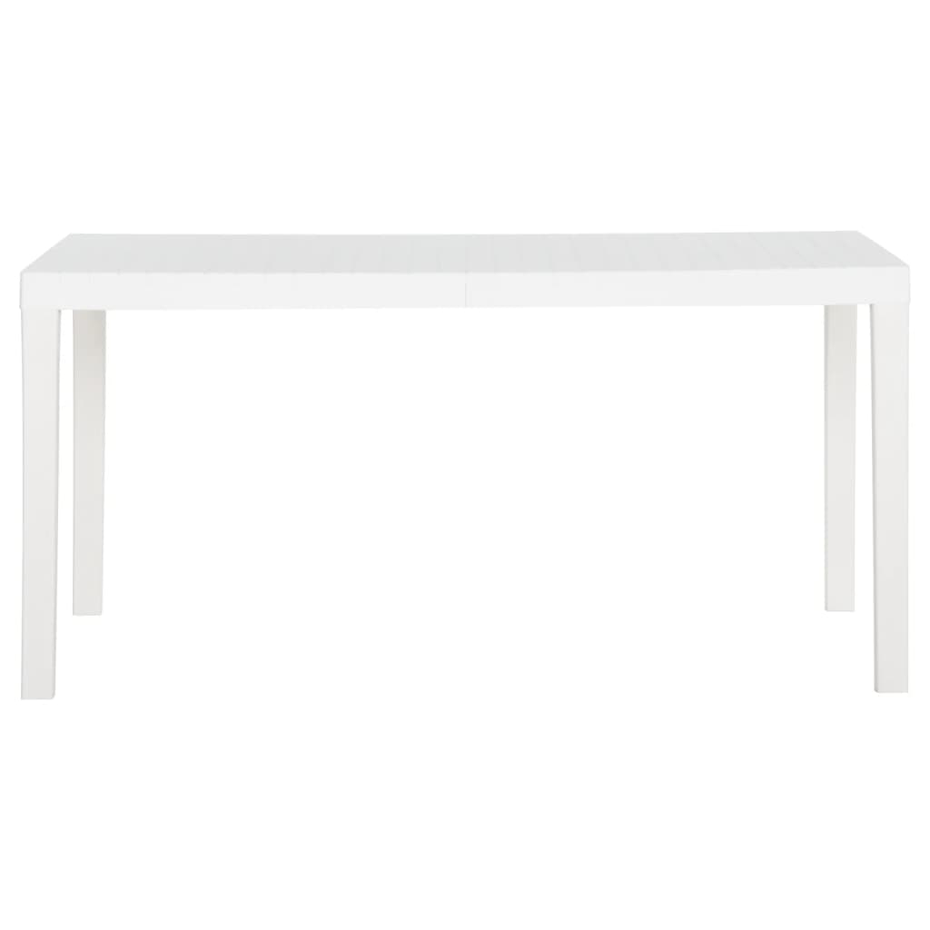 vidaXL Záhradný stôl 150x90x72 cm PP biely