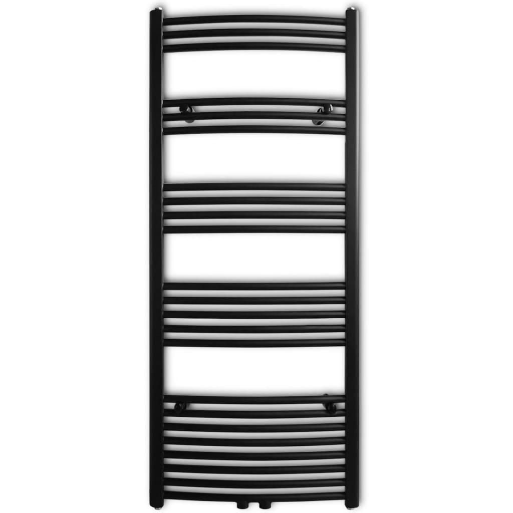 Čierny rebríkový radiátor na centrálne vykurovanie,zaoblený 600x1424mm