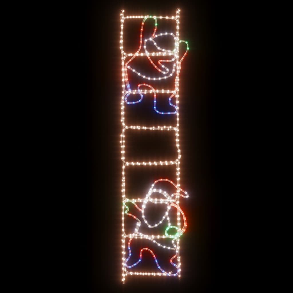 vidaXL Skladacia silueta Santu na rebríku, 552 LED diód 50x200 cm