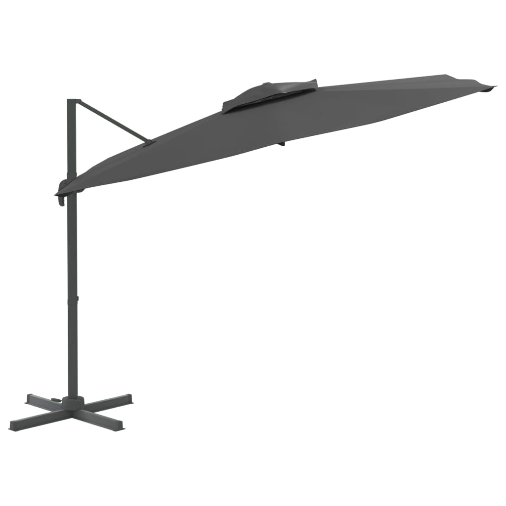 vidaXL Dvojitý konzolový dáždnik antracitový 400x300 cm