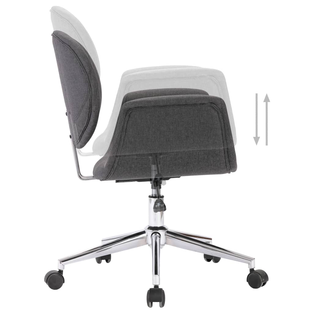 vidaXL Otočná kancelárska stolička sivá látka