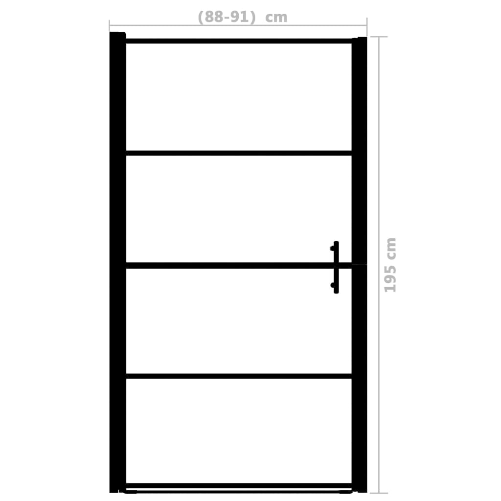 vidaXL Sprchové dvere nepriehľadné tvrdené sklo 91x195 cm čierne