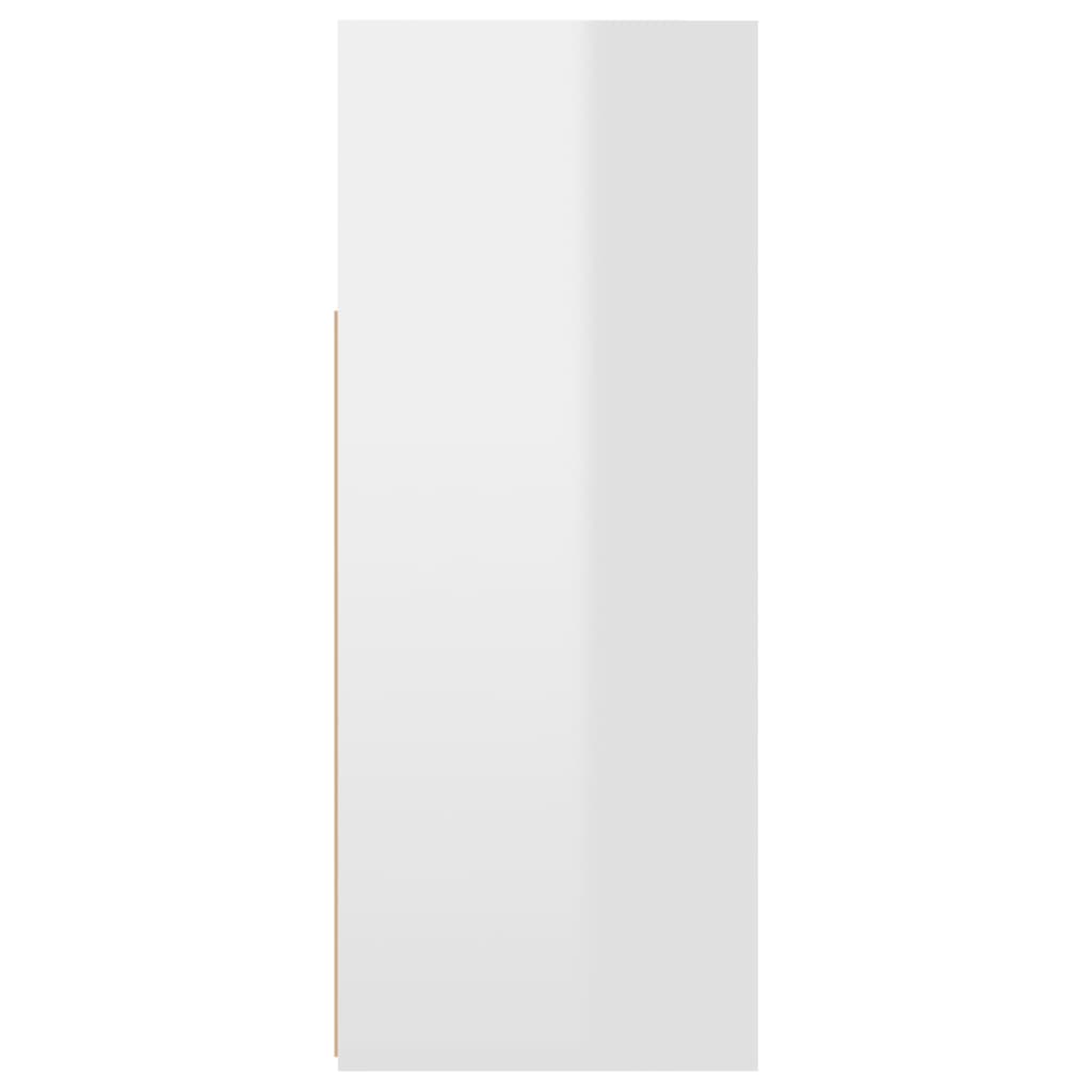 vidaXL Komoda s LED svetlami lesklá biela 115,5x30x75 cm