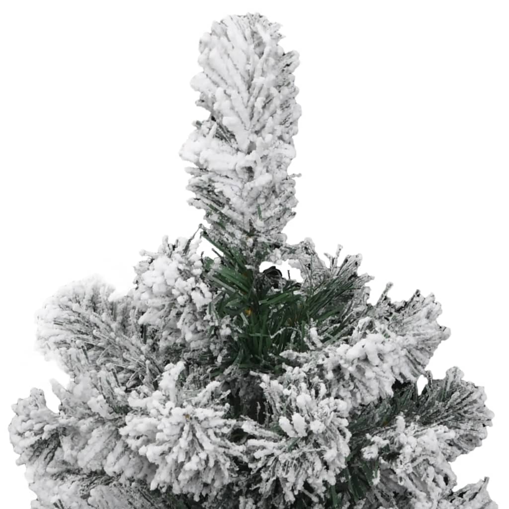 vidaXL Úzky zasnežený umelý vianočný polovičný stromček 120 cm