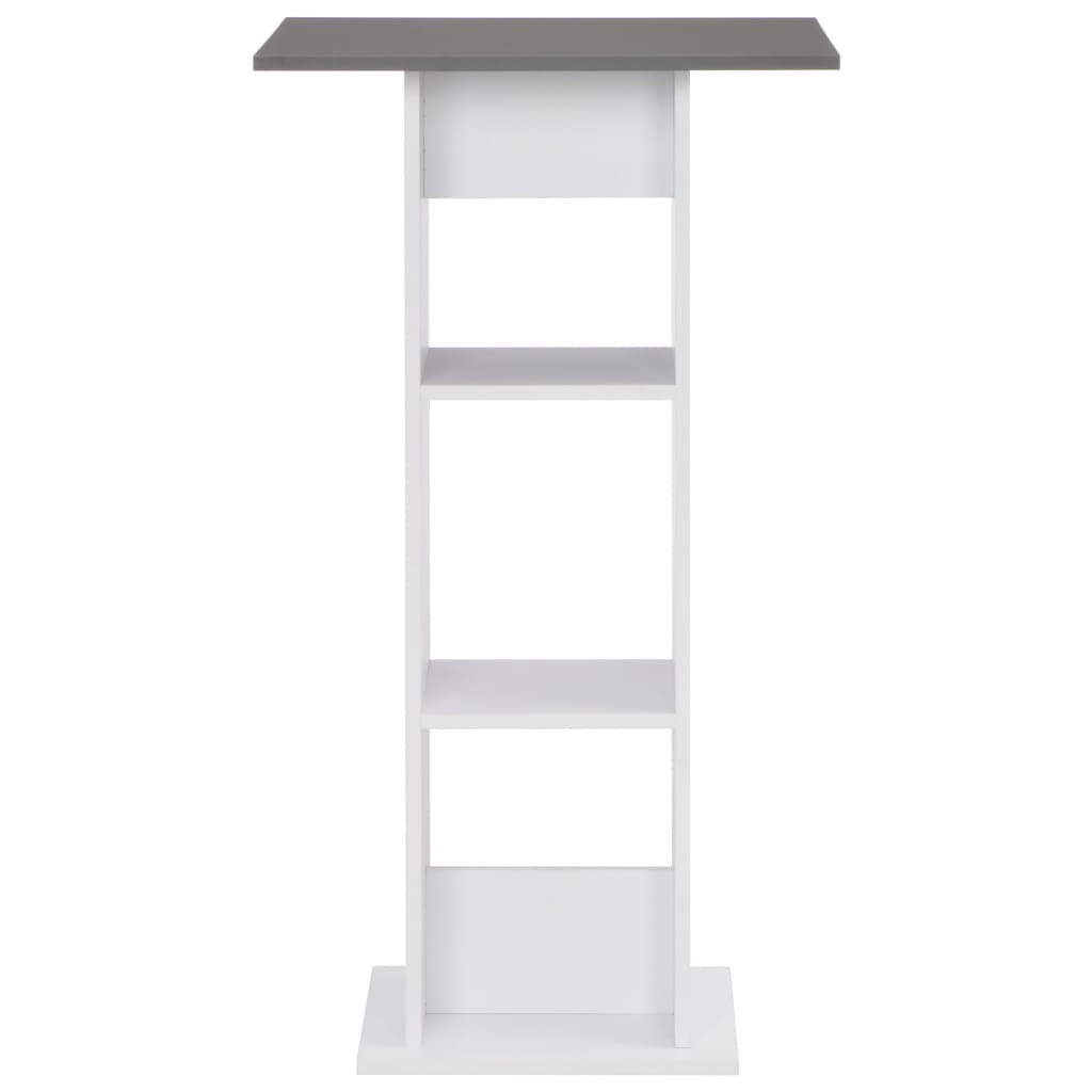 vidaXL Barový stôl, biely a antracitovo sivý 60x60x110 cm