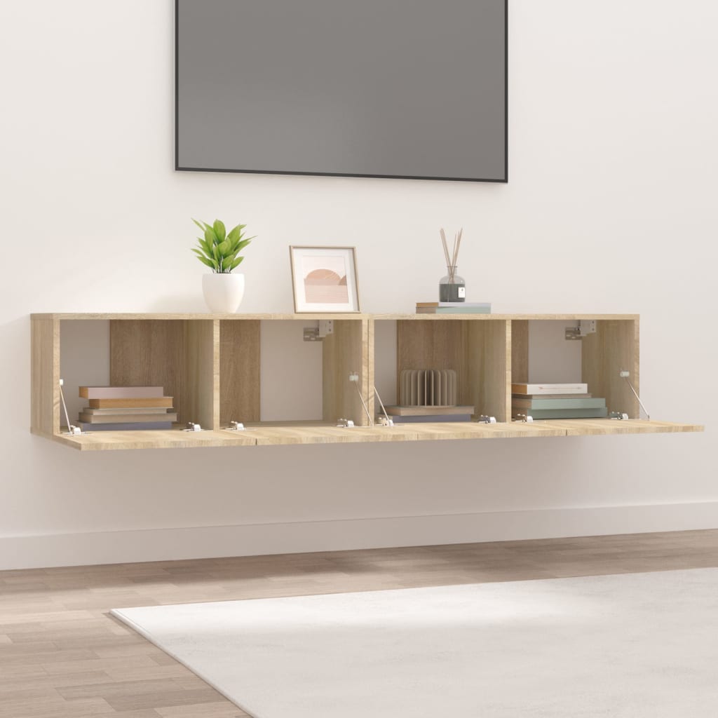 vidaXL TV stolíky 2 ks dub sonoma 80x30x30 cm spracované drevo