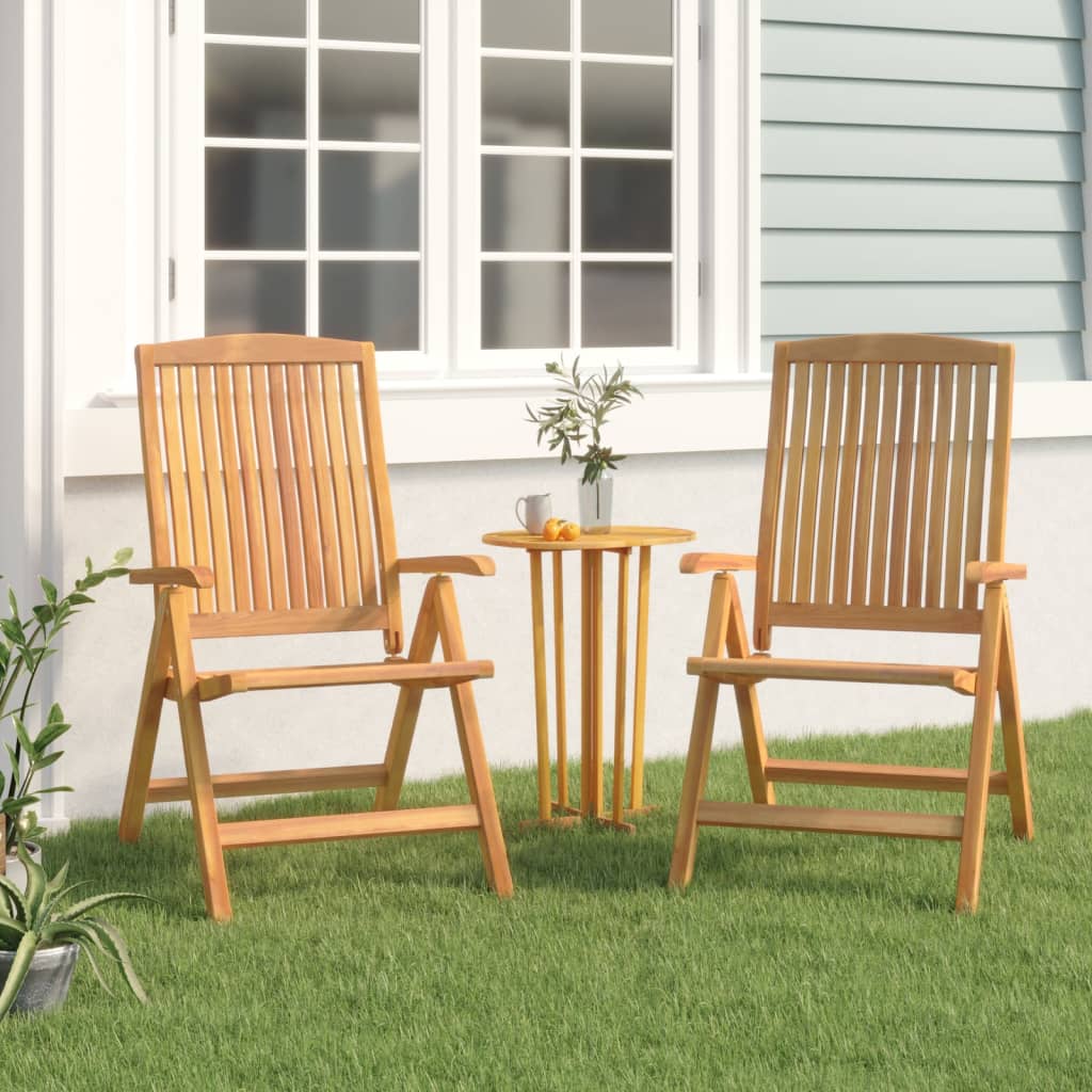 vidaXL Sklápacie záhradné stoličky 2 ks tíkový masív