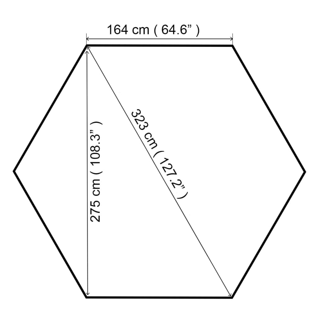 vidaXL Záhradný altánok/prístrešok/stan, šesťuholník, béžový 323x265 cm