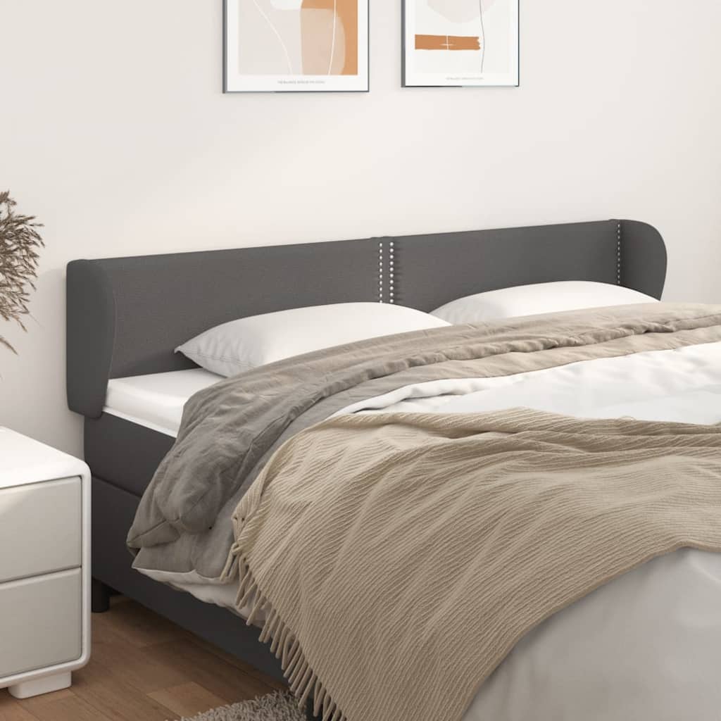 vidaXL Čelo postele so záhybmi sivé 183x23x78/88 cm umelá koža