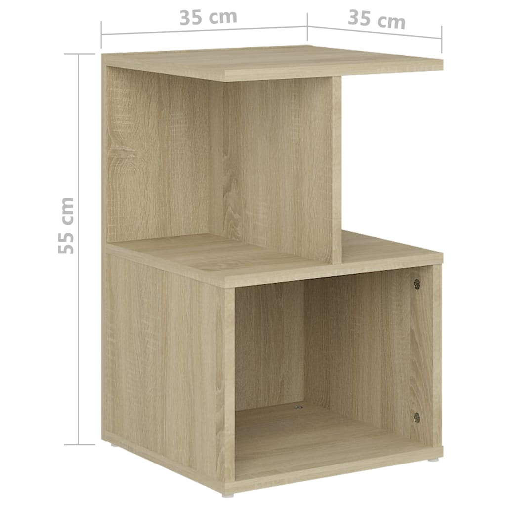 vidaXL Nočné stolíky 2 ks, dub sonoma 35x35x55 cm, kompozitné drevo