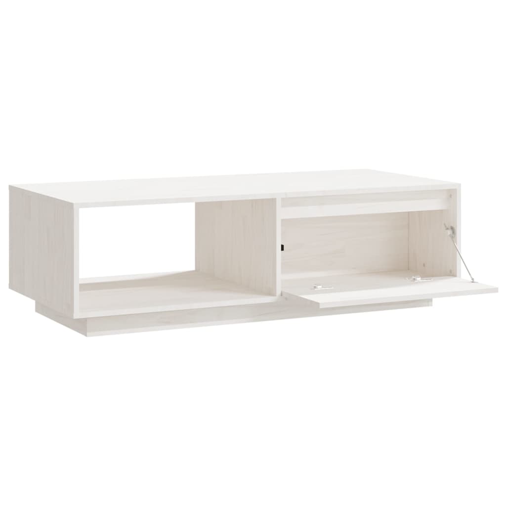 vidaXL Konferenčný stolík biely 110x50x33,5 cm borovicový masív