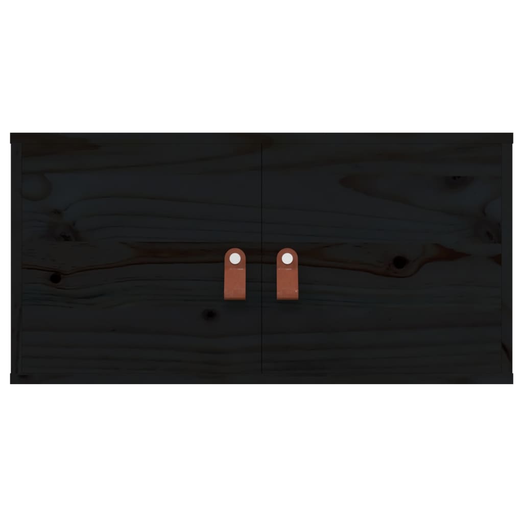 vidaXL Nástenná skrinka čierna 60x30x30 cm masívna borovica