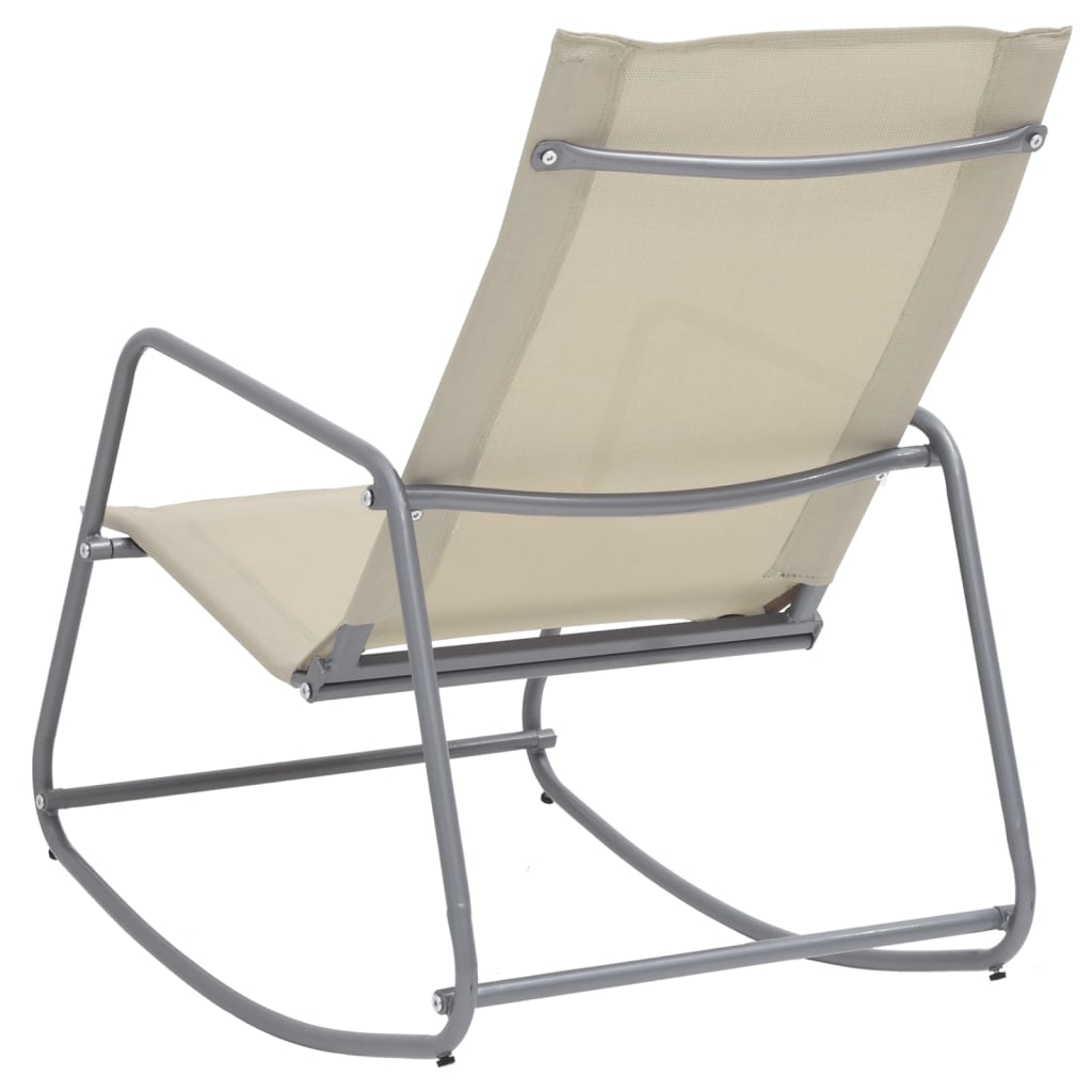 vidaXL Záhradná hojdacia stolička krémová 95x54x85 cm textilén