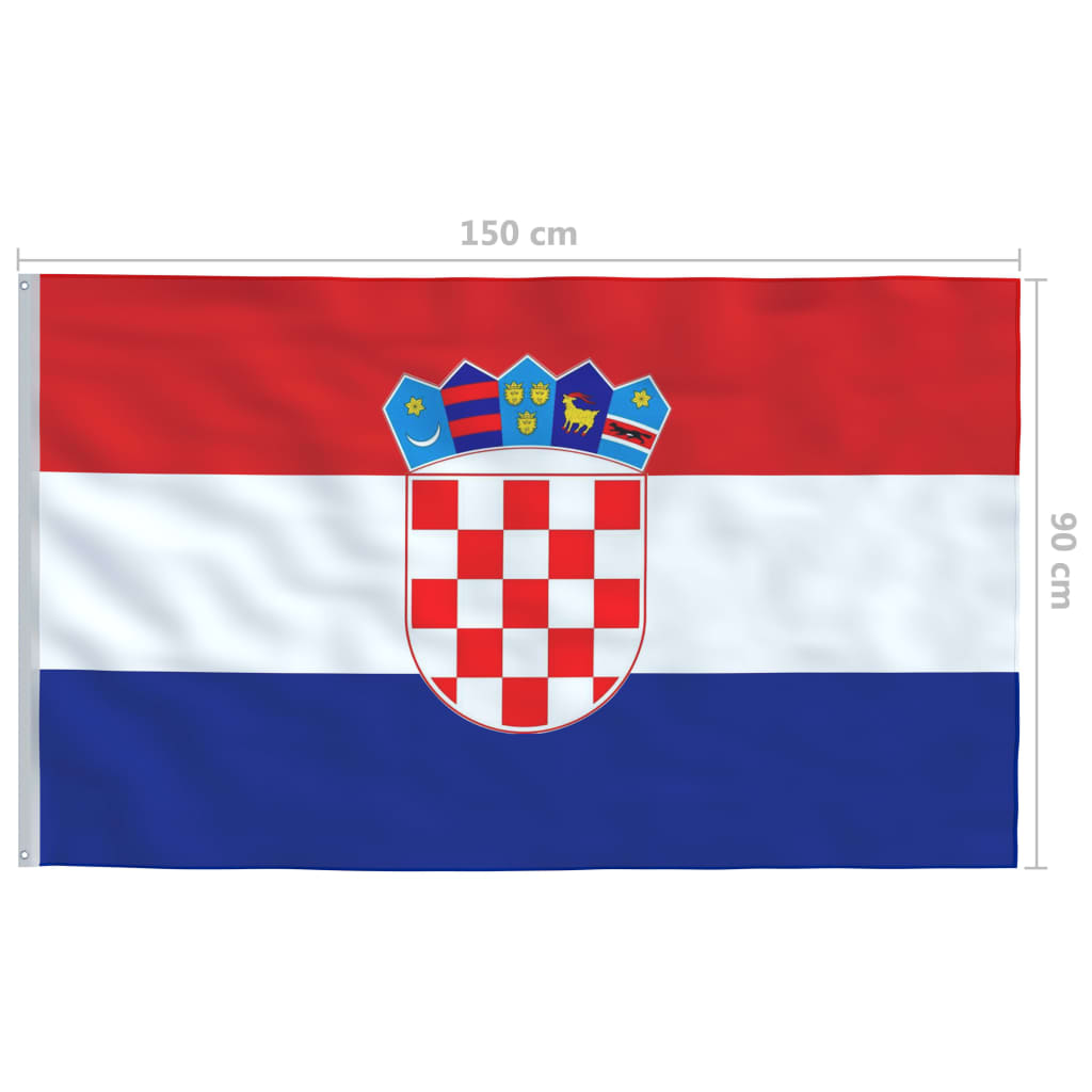 vidaXL Vlajka Chorvátsko 90x150 cm