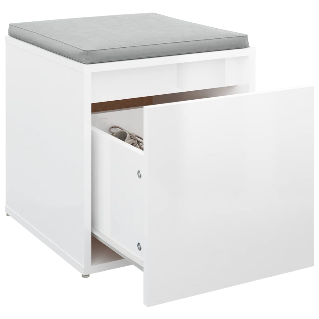 vidaXL Box so zásuvkou, lesklý biely 40,5x40x40 cm, kompozitné drevo
