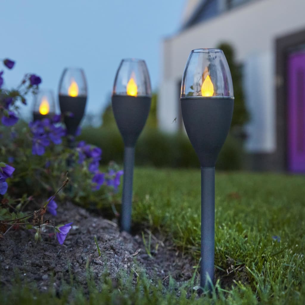 Luxform Solárne LED záhradné mini svietidlá s hrotmi Jive 4 ks šedé 41466