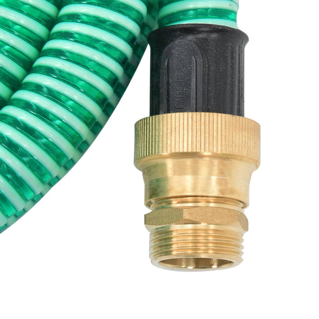vidaXL Odsávacia hadica s mosadznými spojkami, zelená 1,1" 5 m, PVC