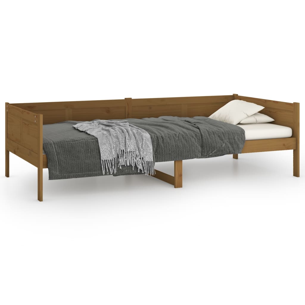 vidaXL Denná posteľ medovohnedá borovicový masív 90x190 cm