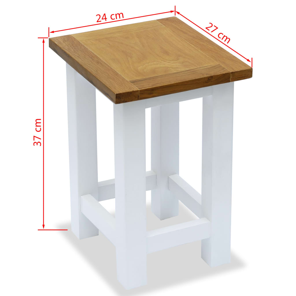 vidaXL Odkladací stolík 27x24x37 cm, dubový masív
