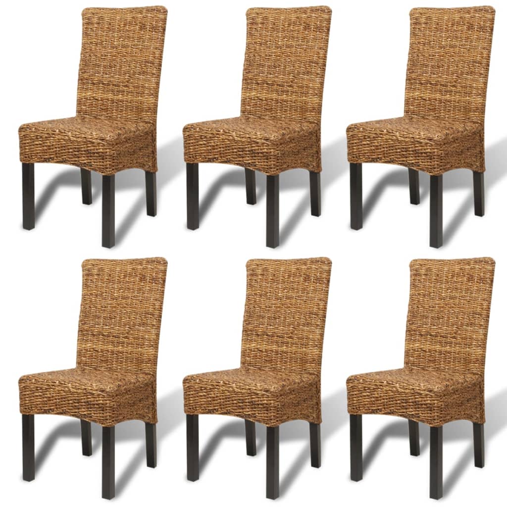 vidaXL Jedálenské stoličky 6 ks, abaka a mangový masív