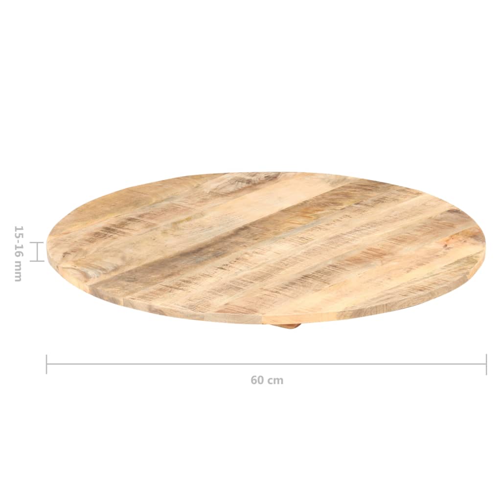 vidaXL Stolová doska, mangový masív, okrúhla 15-16 mm, 60 cm