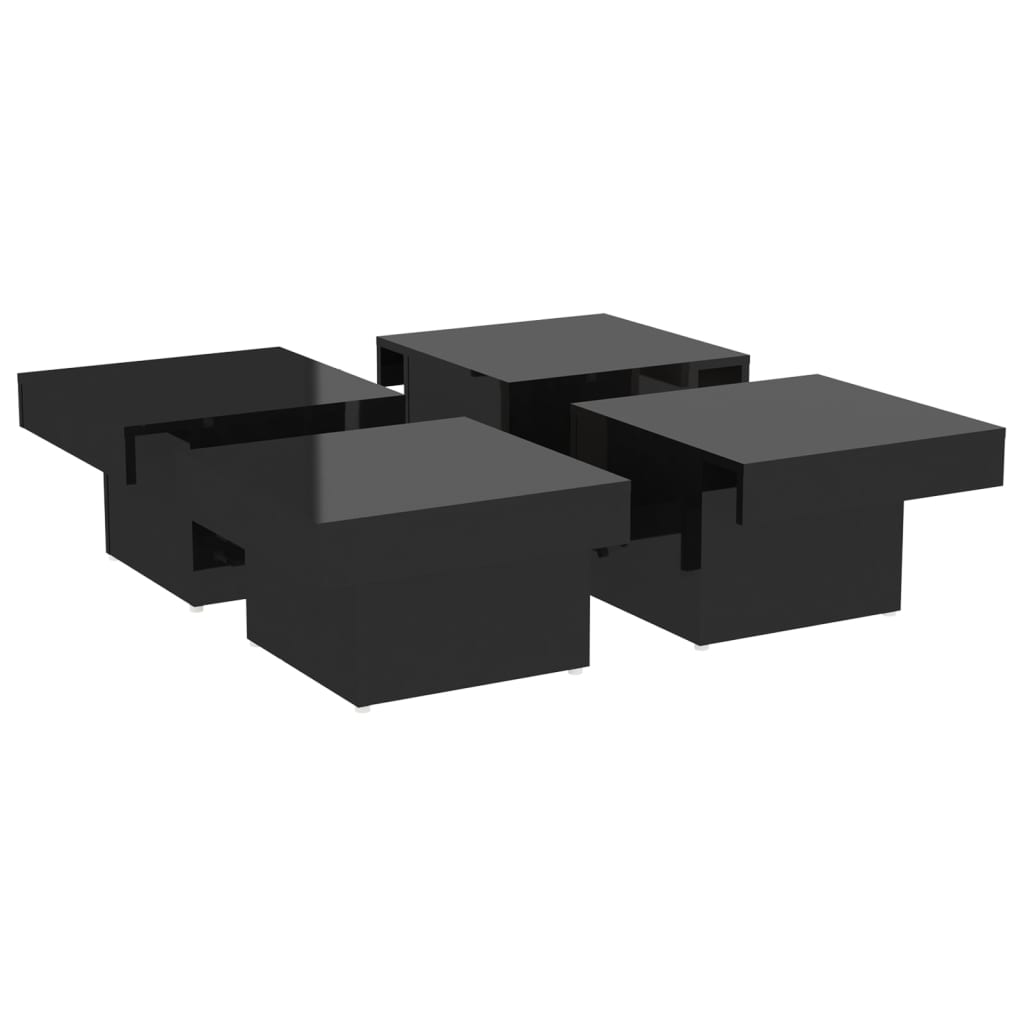 vidaXL Konferenčný stolík lesklý čierny 90x90x28 cm drevotrieska
