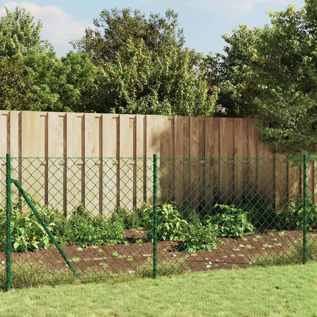 vidaXL Drôtený plot s prírubou zelený 1x10 m