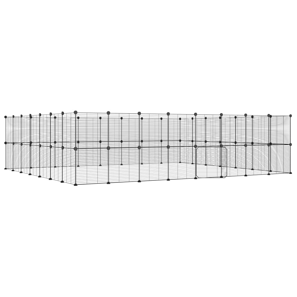 VidaXL 60-panelová klietka pre domáce zvieratá čierna 35x35 cm oceľ