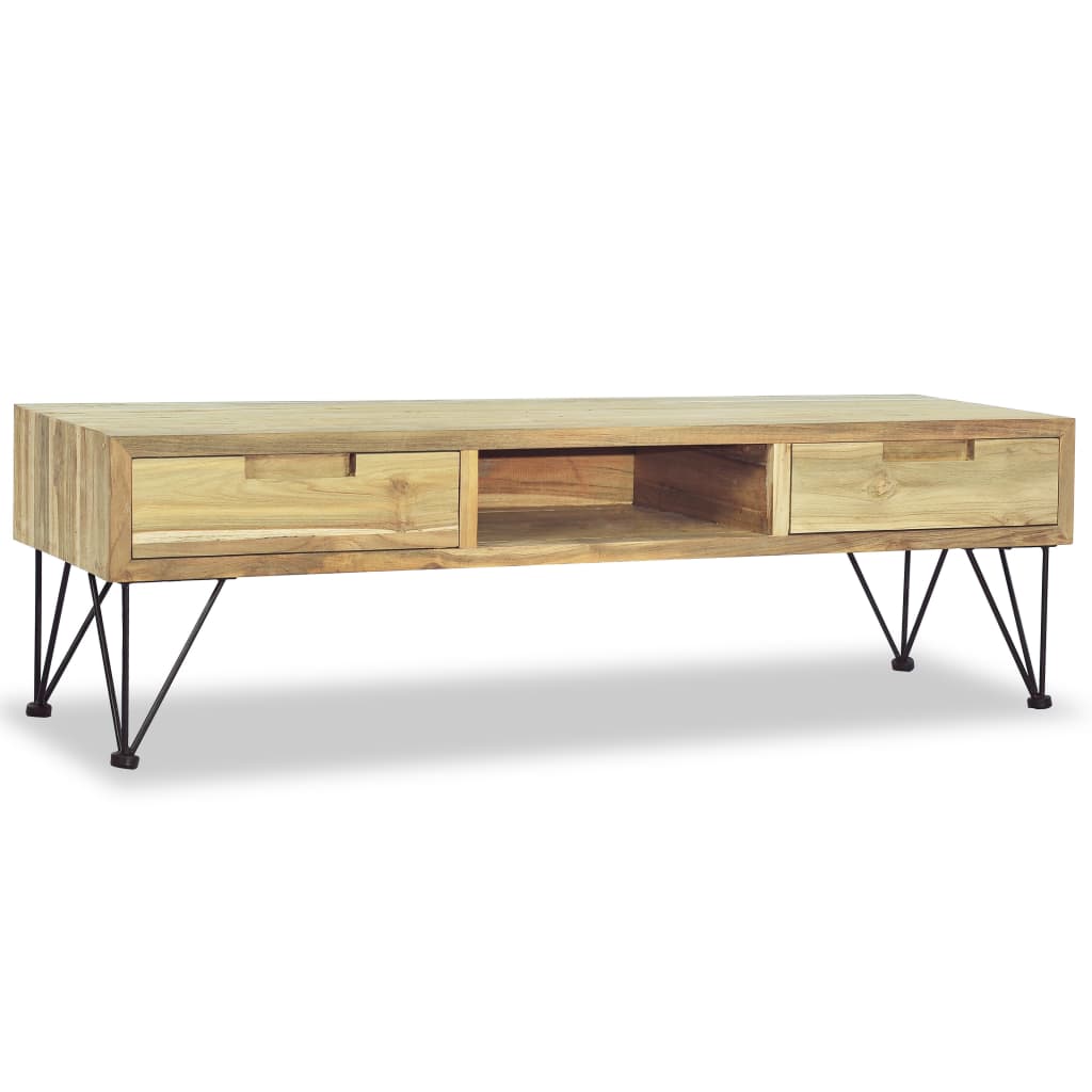 vidaXL TV stolík, 120x35x35 cm, masívne teakové drevo