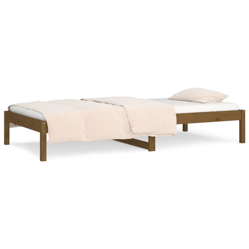vidaXL Denná posteľ medovohnedá 90x200 cm borovicový masív