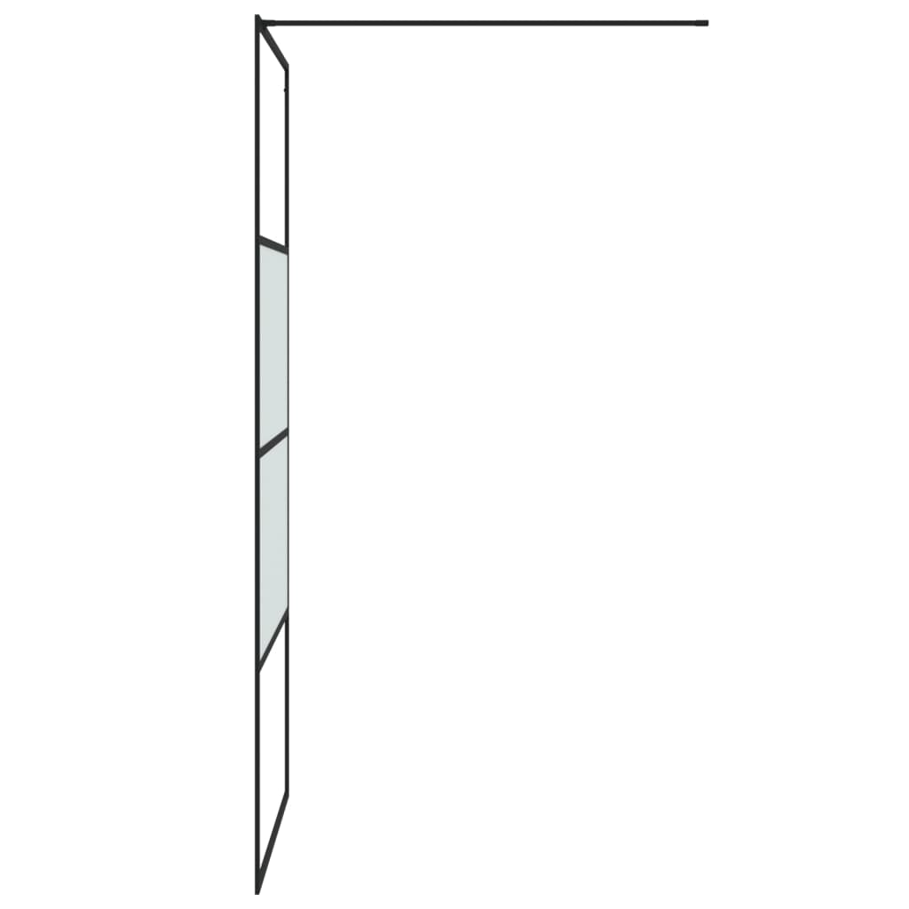 vidaXL Sprchová zástena čierna 90x195 cm polopriehľadné ESG sklo