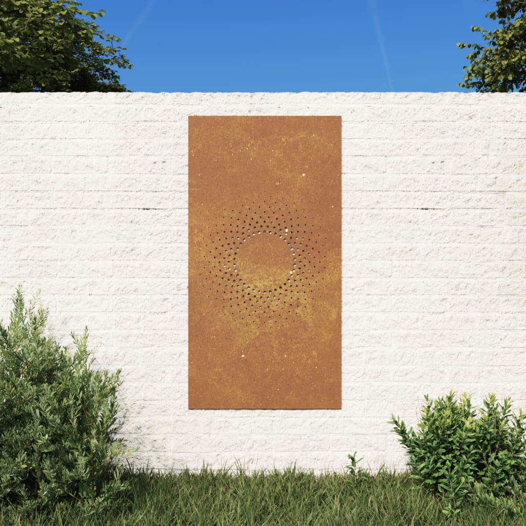 vidaXL Záhradná dekorácia 105x55 cm, cortenová oceľ, slnko