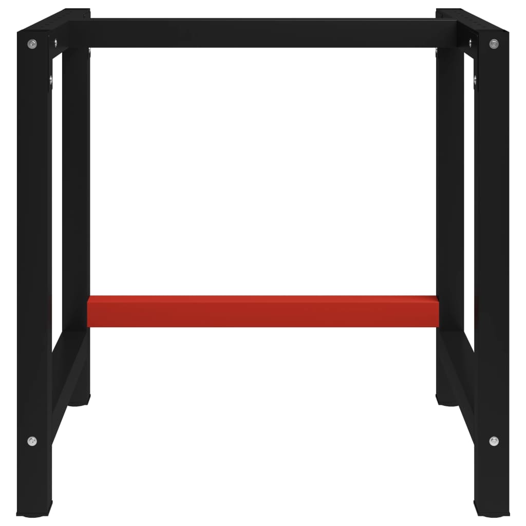 vidaXL Rám na pracovný stôl kovový 80x57x79 cm čierno-červený