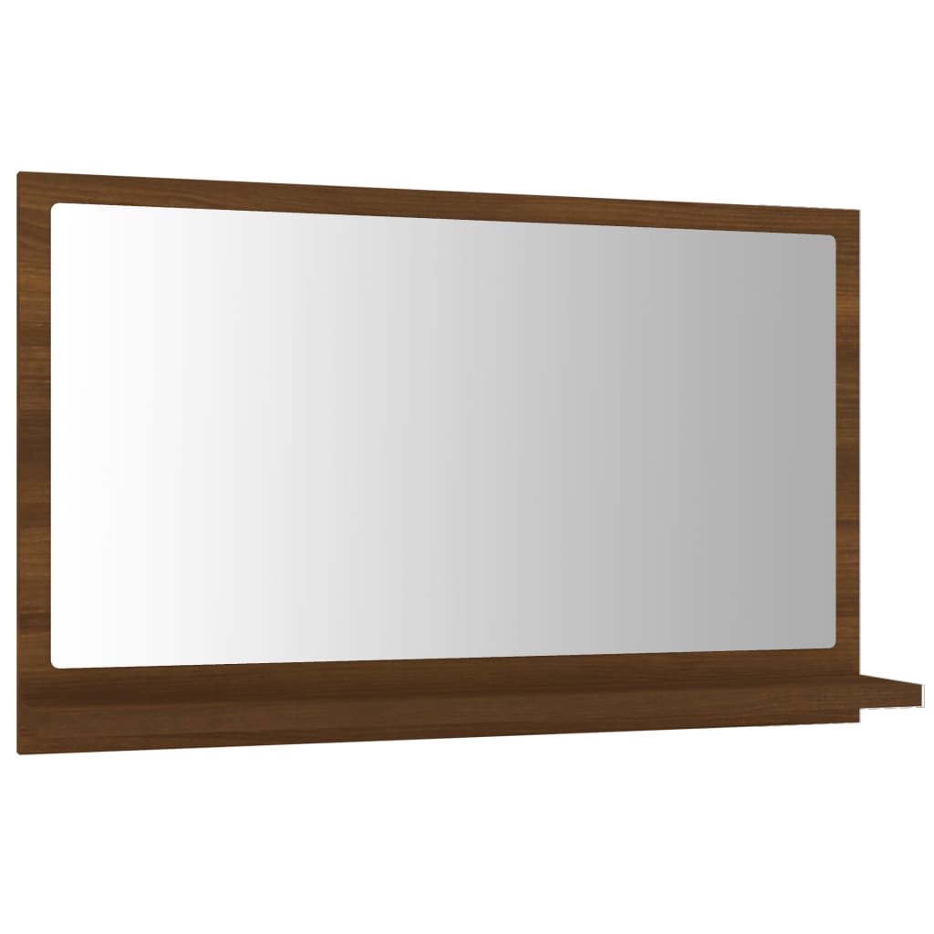 vidaXL Kúpeľňové zrkadlo hnedý dub 60x10,5x37 cm spracované drevo