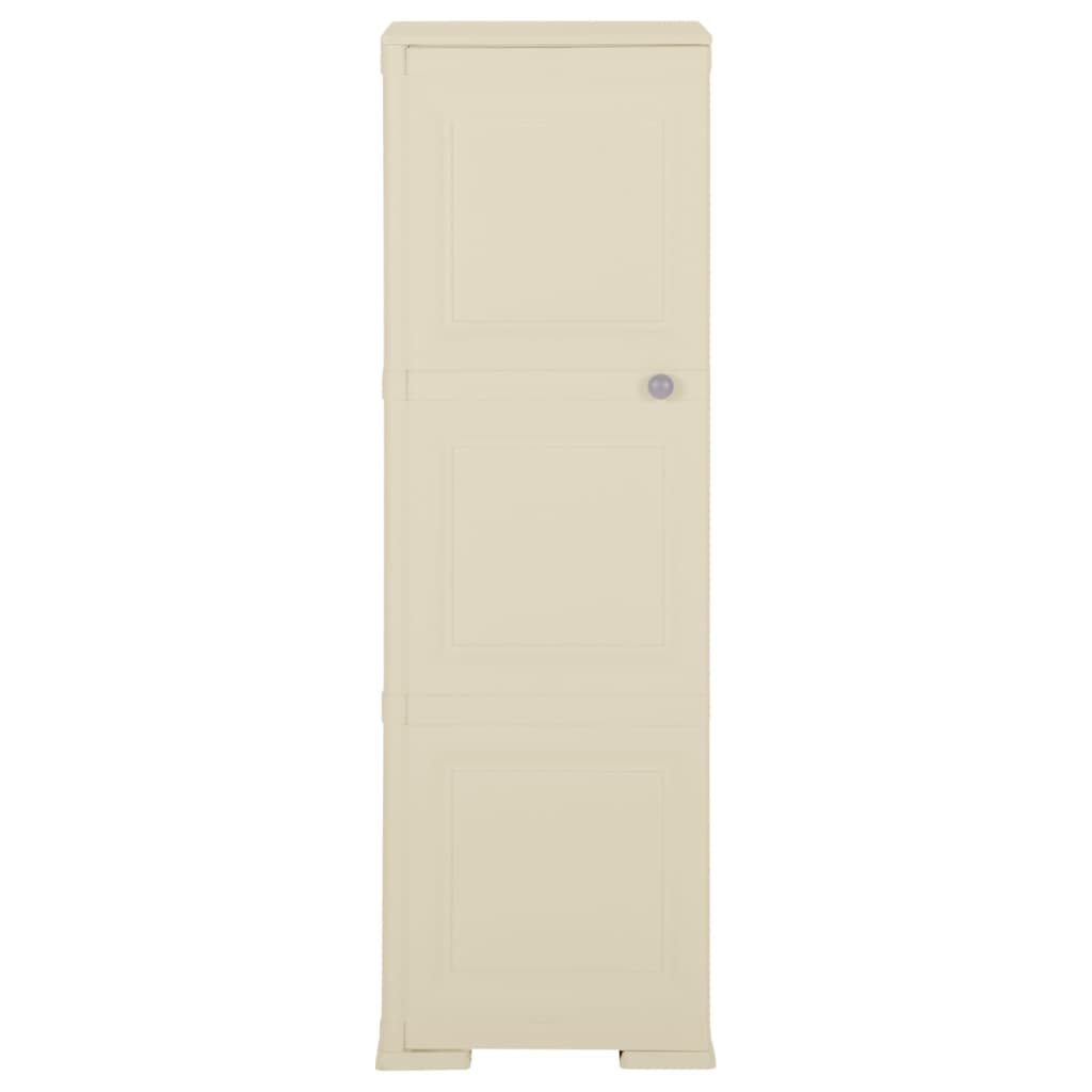 vidaXL Plastová skrinka 40x43x125 cm, drevený dizajn, angorská biela
