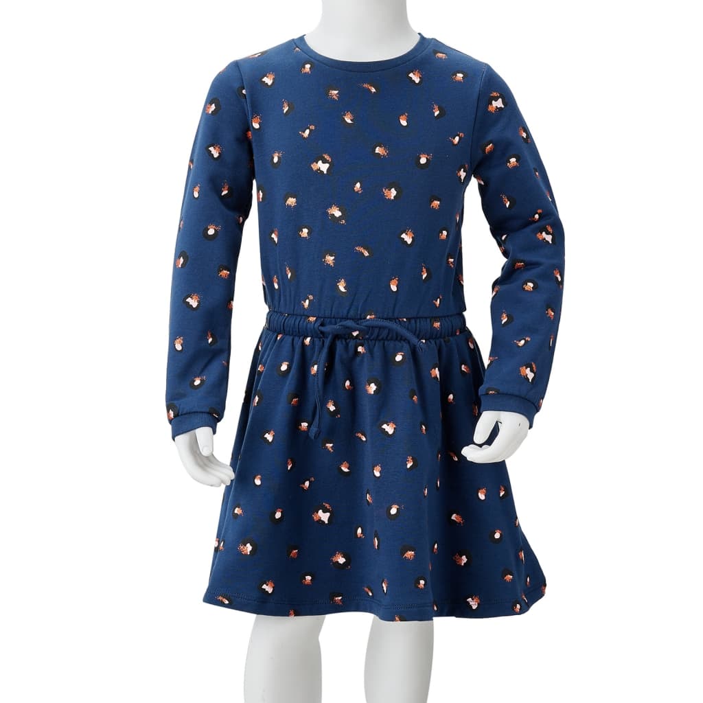 Detské šaty s dlhými rukávmi námornícke modré 92