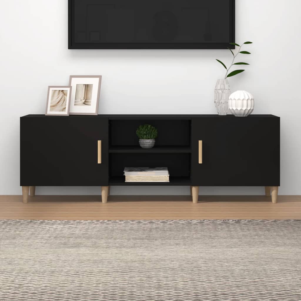vidaXL TV stolík čierny 150x30x50 cm spracované drevo