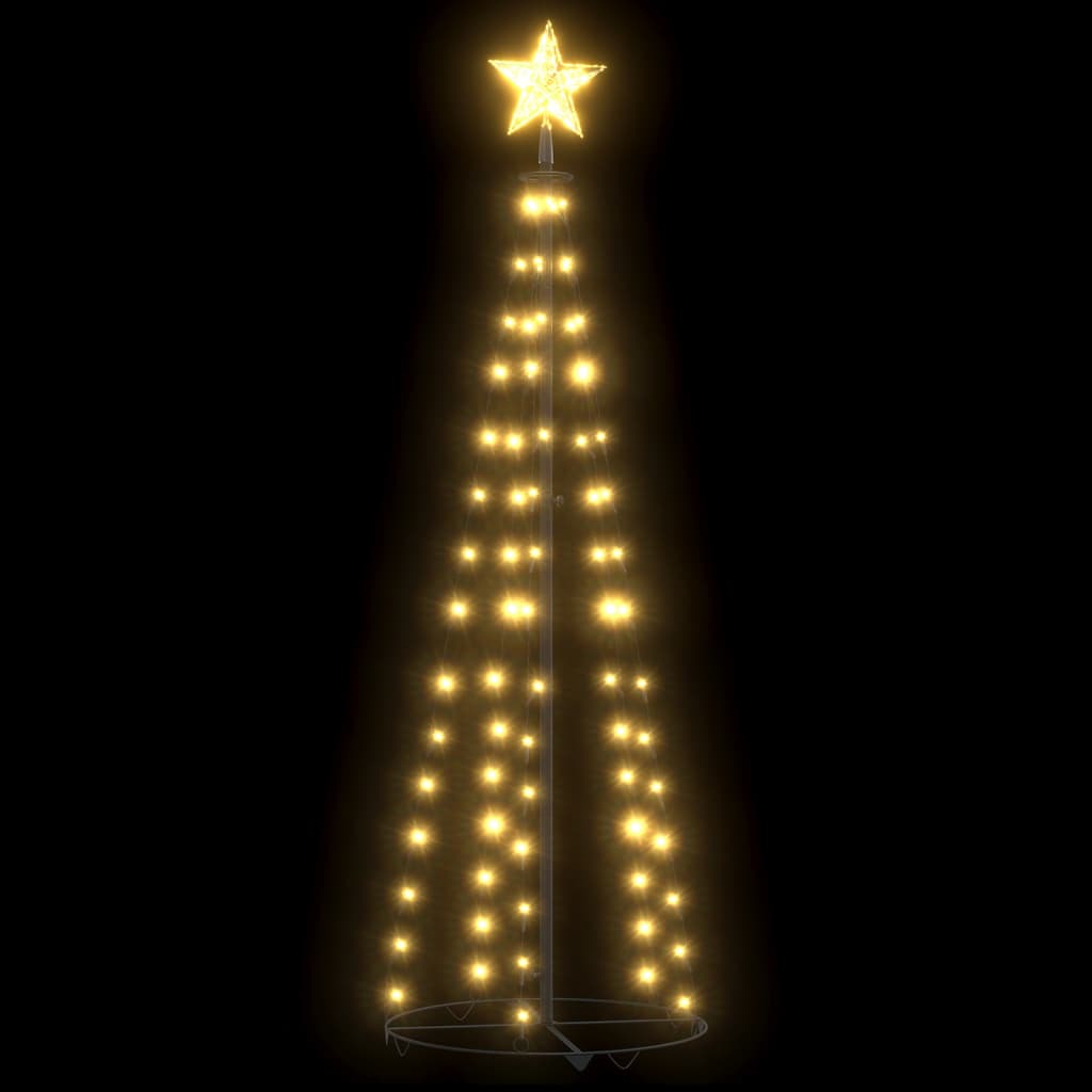 vidaXL Vianočný stromček, kužeľ, 70 LED, teplé biele svetlo 50x120 cm