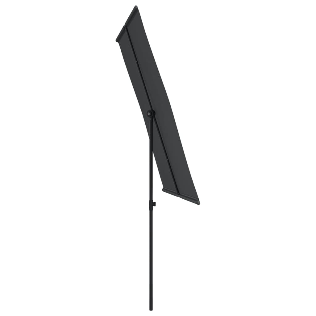 vidaXL Vonkajší slnečník s hliníkovou tyčou 2x1,5 m, čierny