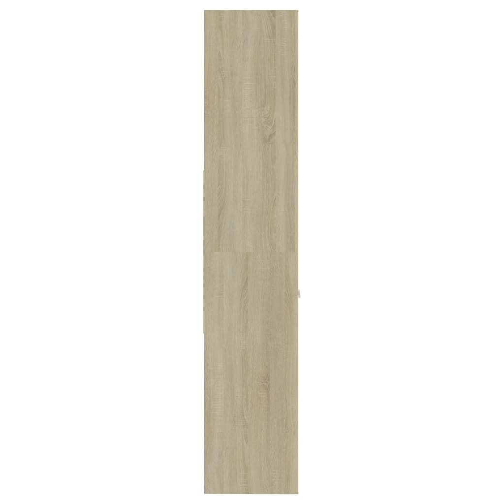 vidaXL Knižnica, biela a dub sonoma 60x35x180 cm, kompozitné drevo