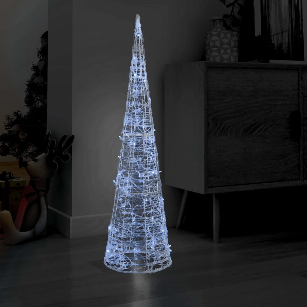 vidaXL Akrylové dekoratívne pyramídové LED svetlo studené biele 120 cm